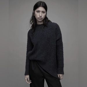 All Saints Selena Asymmetric Wool Blend Sweater